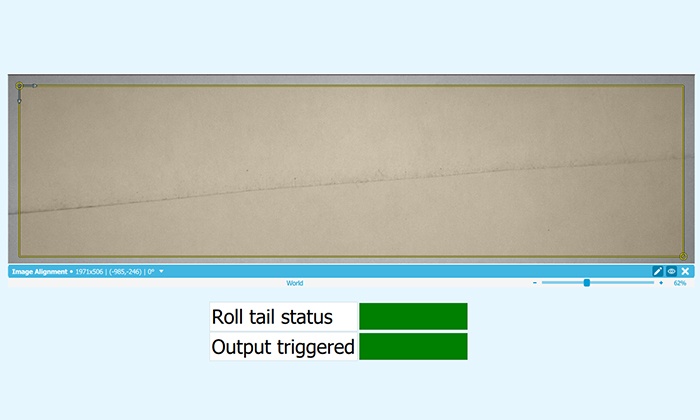 machine vision application of procemex shows paper roll tail stutus
