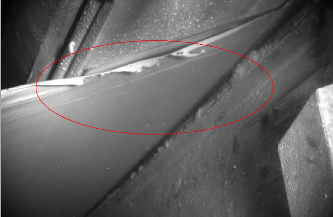 Procemex pinhole camera image of a tissue break