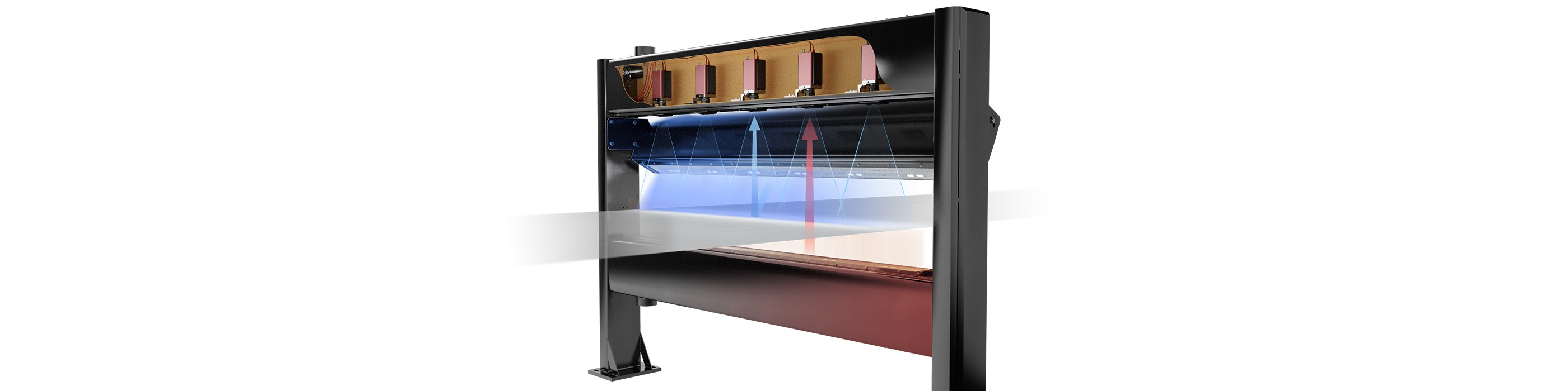 Procemex web inspection frame made of carbon fibre and with high angle reflection